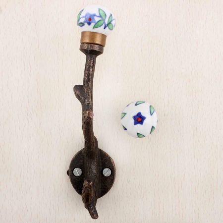 Pea Green Blue Leaf Tree Hooks-EHG-67